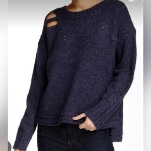 Wildfox "After Party" Distressed Pullover Sweater, M, Excellent